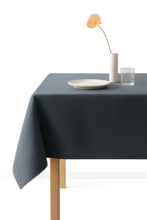 Nappe coton lin imperméable style naturel table repas - vue 2 sur 2