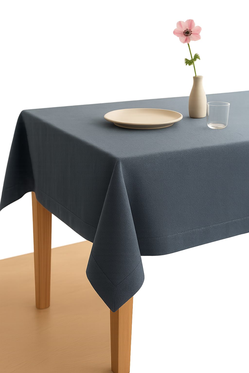 Nappe coton lin imperméable style uni pour table - vue 2 sur 2