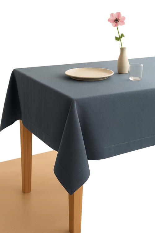 Nappe coton lin imperméable style uni pour table - vue 2 sur 2