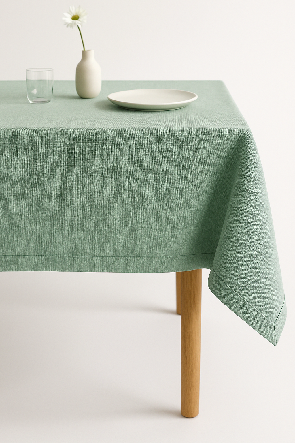Nappe coton lin imperméable style uni table repas - vue 2 sur 2
