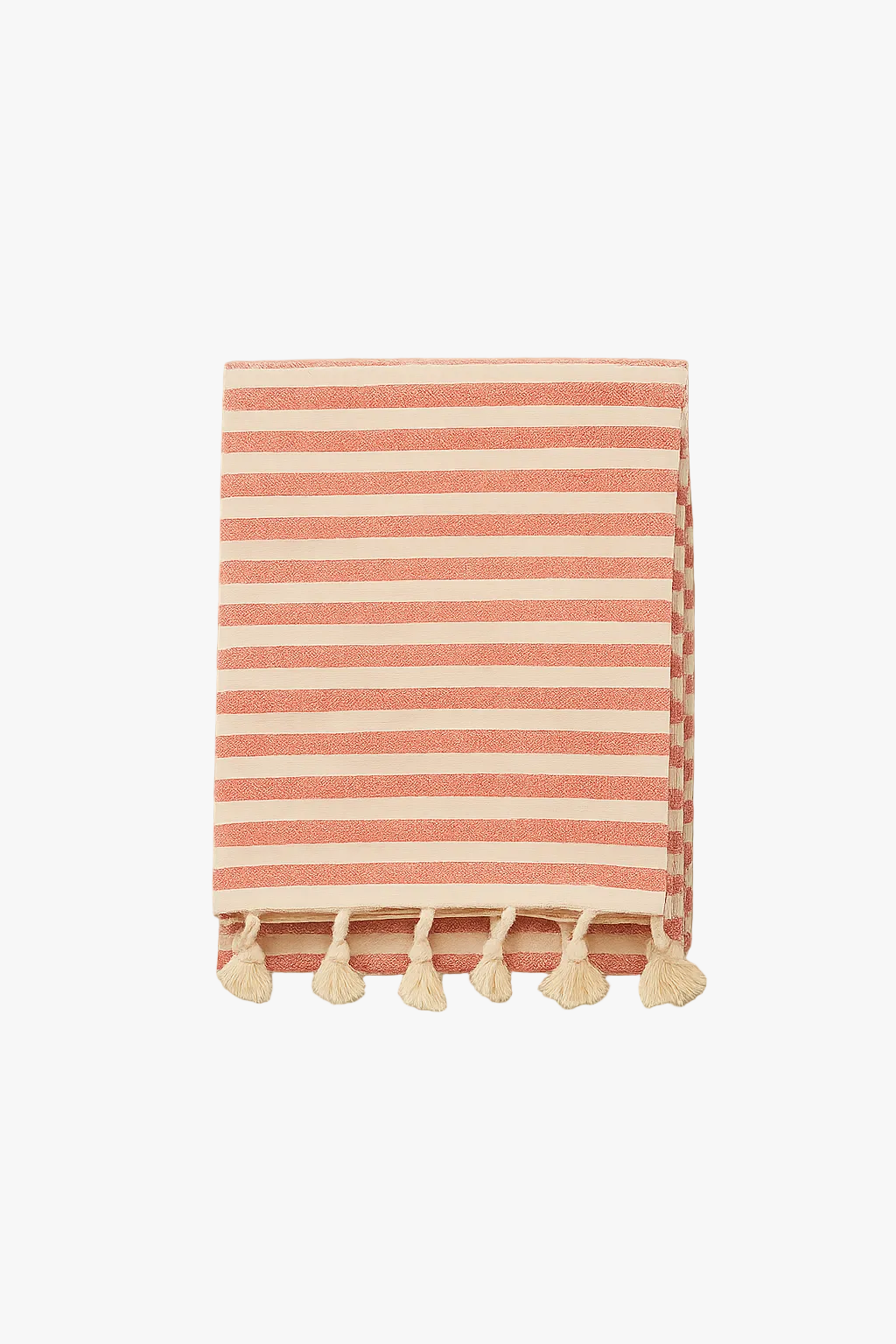 Nappe coton lin rayures pompons style bohème table