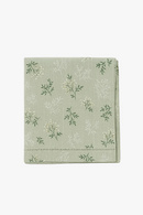 Nappe coton motifs floraux style coréen pompons table