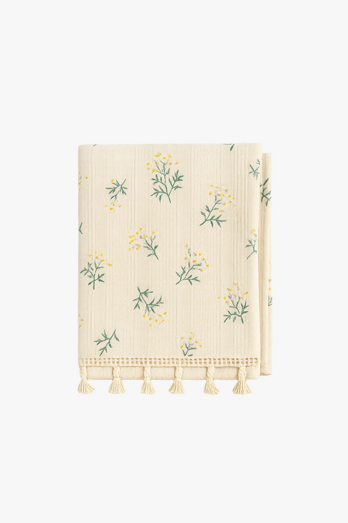 Nappe coton motifs marguerites style coréen table élégante