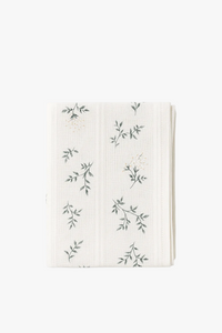 Nappe coton style champetre dentelle marguerite pompons table