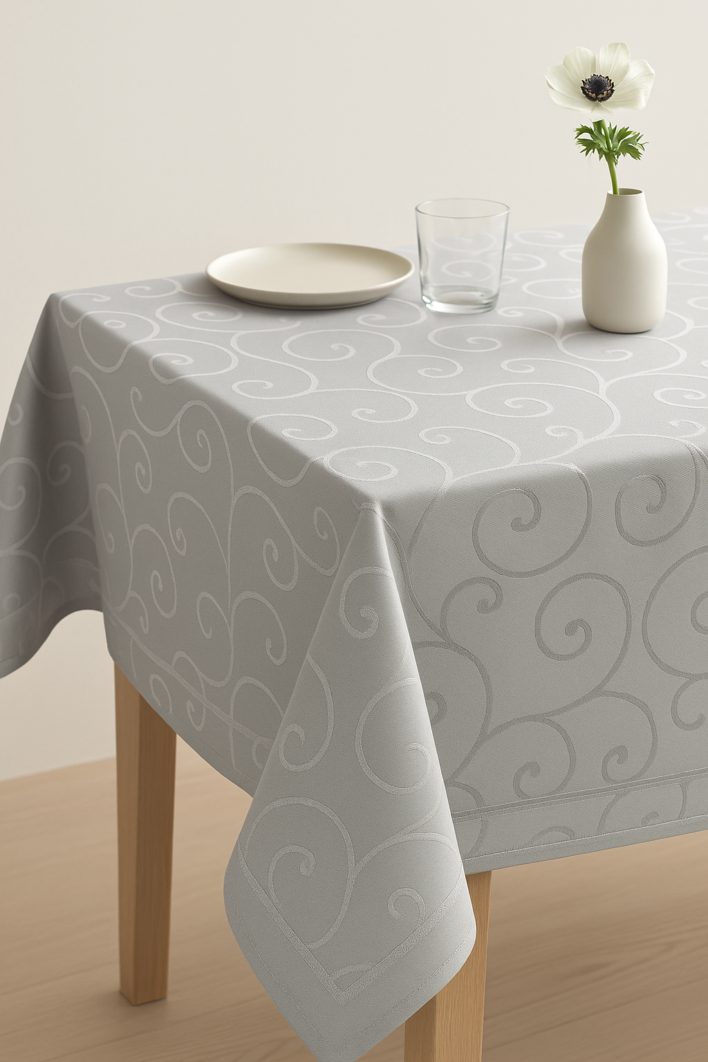 Nappe damassée florale imperméable facile entretien cuisine fêtes - vue 2 sur 2