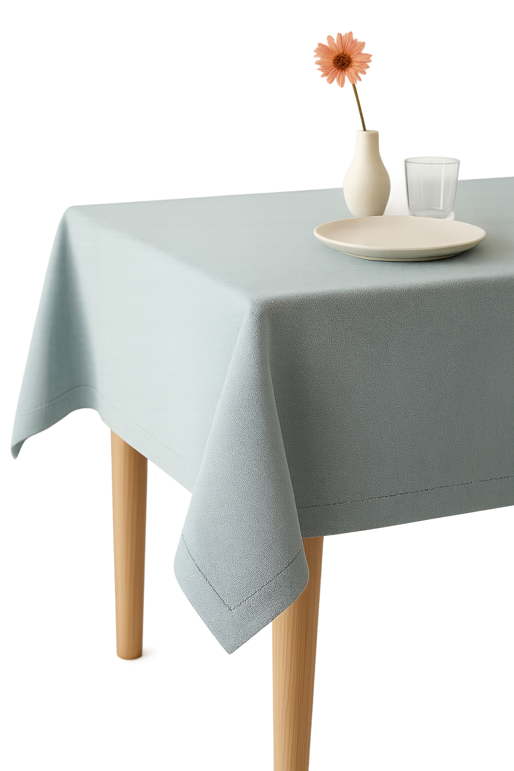 Nappe de table coton lin imperméable style uni - vue 2 sur 2