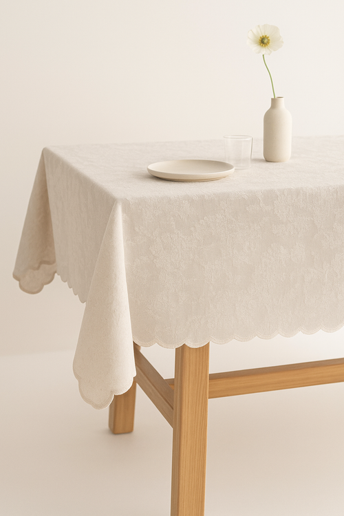 Nappe de table en dentelle style champêtre imperméable - vue 2 sur 2