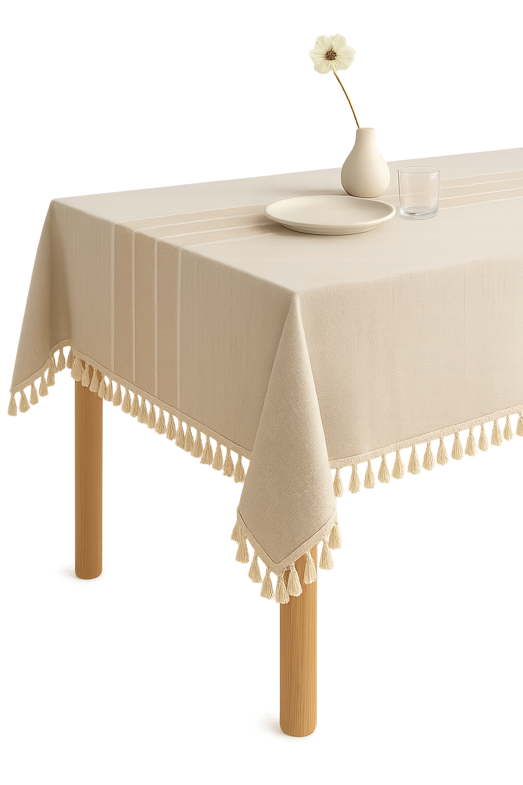 Nappe de table moderne rayures damassé imperméable cuisine - vue 2 sur 2