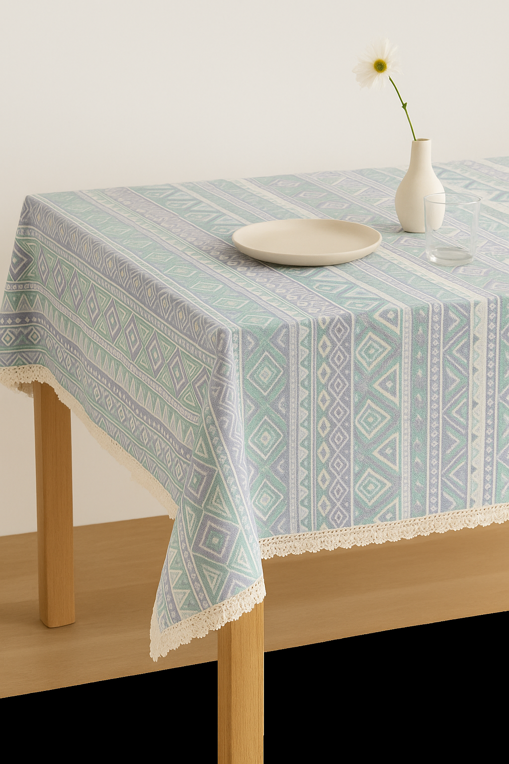 Nappe dentelle jacquard epaisse style boheme maison cuisine