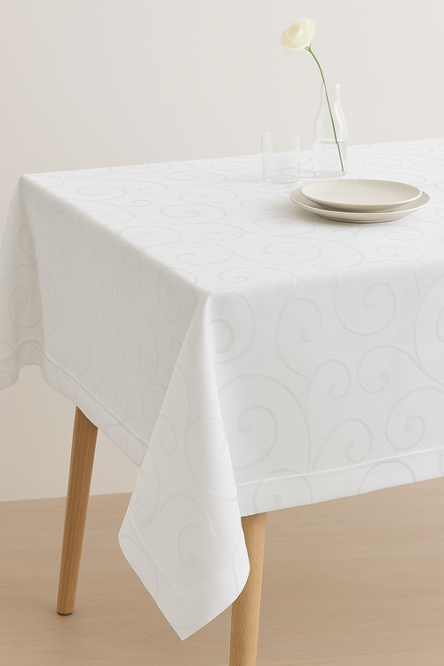 Nappe florale damassee lavable impermeable style moderne cuisine - vue 2 sur 2