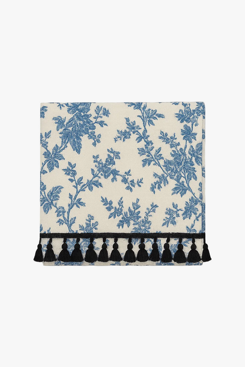 Nappe florale style champêtre bordure dentelle table repas