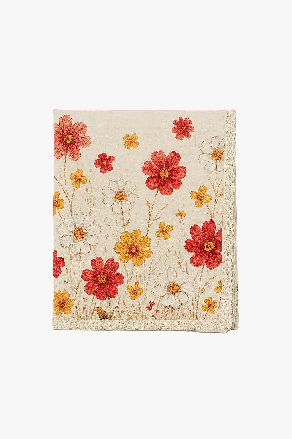 Nappe florale style pastoral polyester bord festonné imperméable