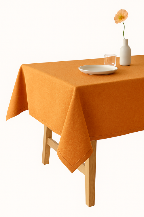 Nappe imperméable coton lin style uni table repas - vue 2 sur 2