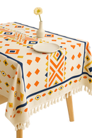 Nappe imprimé pivoines style ins jacquard table repas