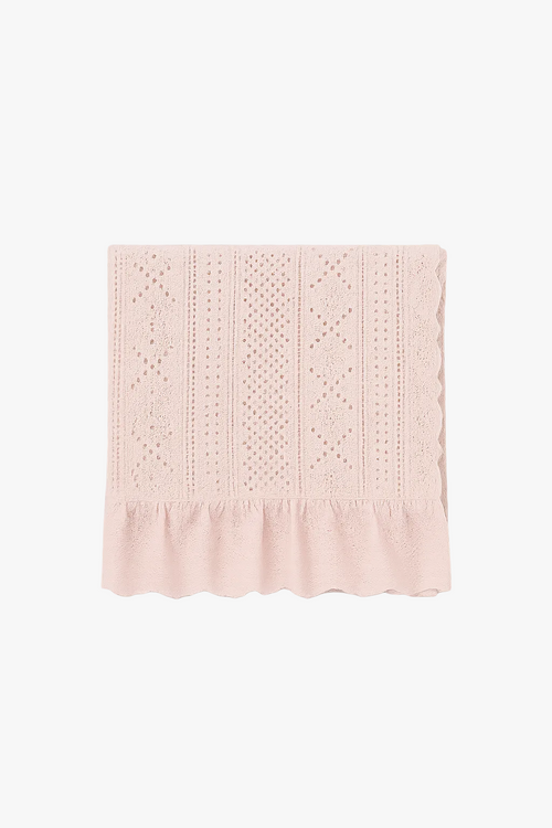 Nappe jacquard vintage bordure dentelle table repas maison