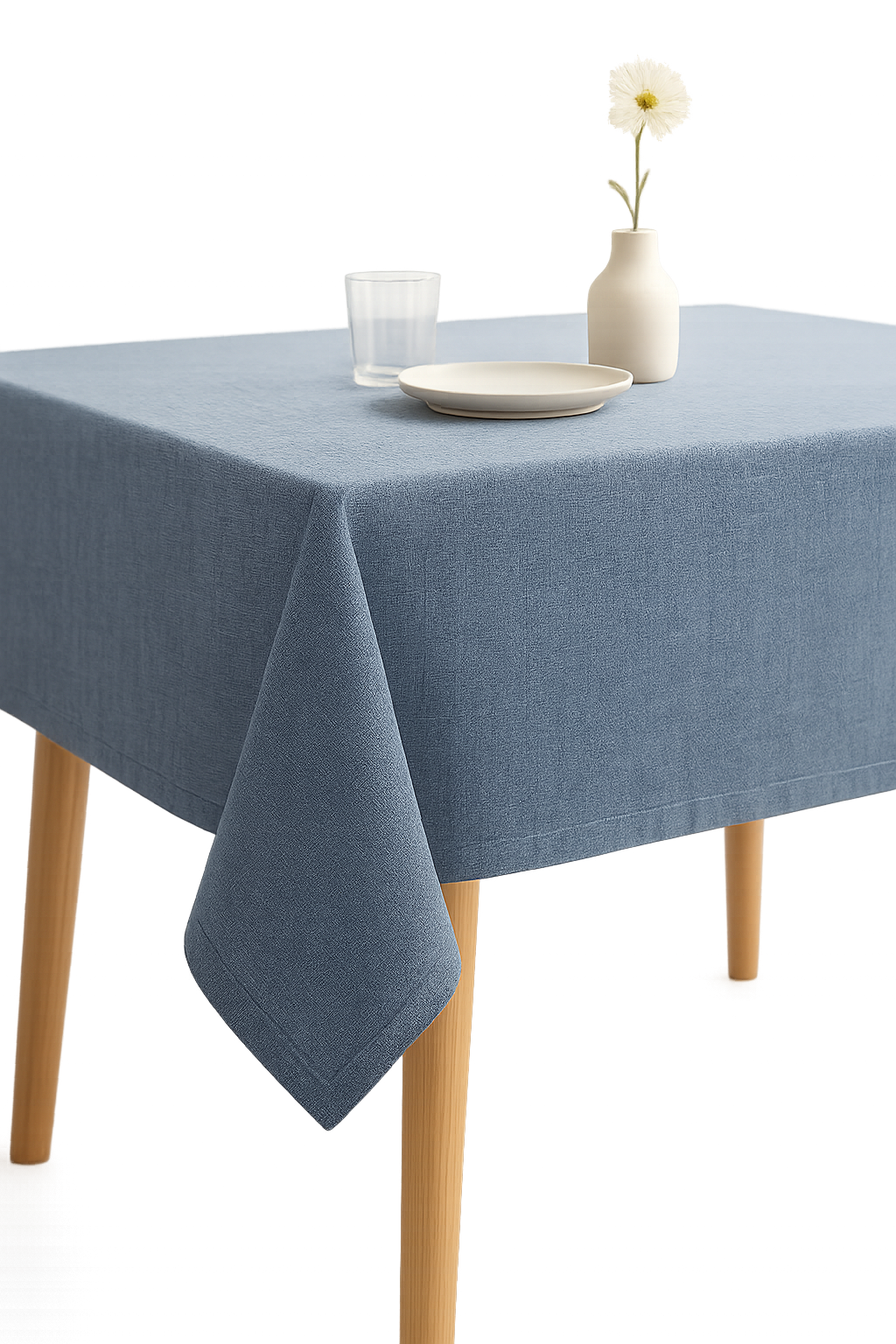 Nappe japonaise unie beige lavable polyester élégante table - vue 2 sur 2