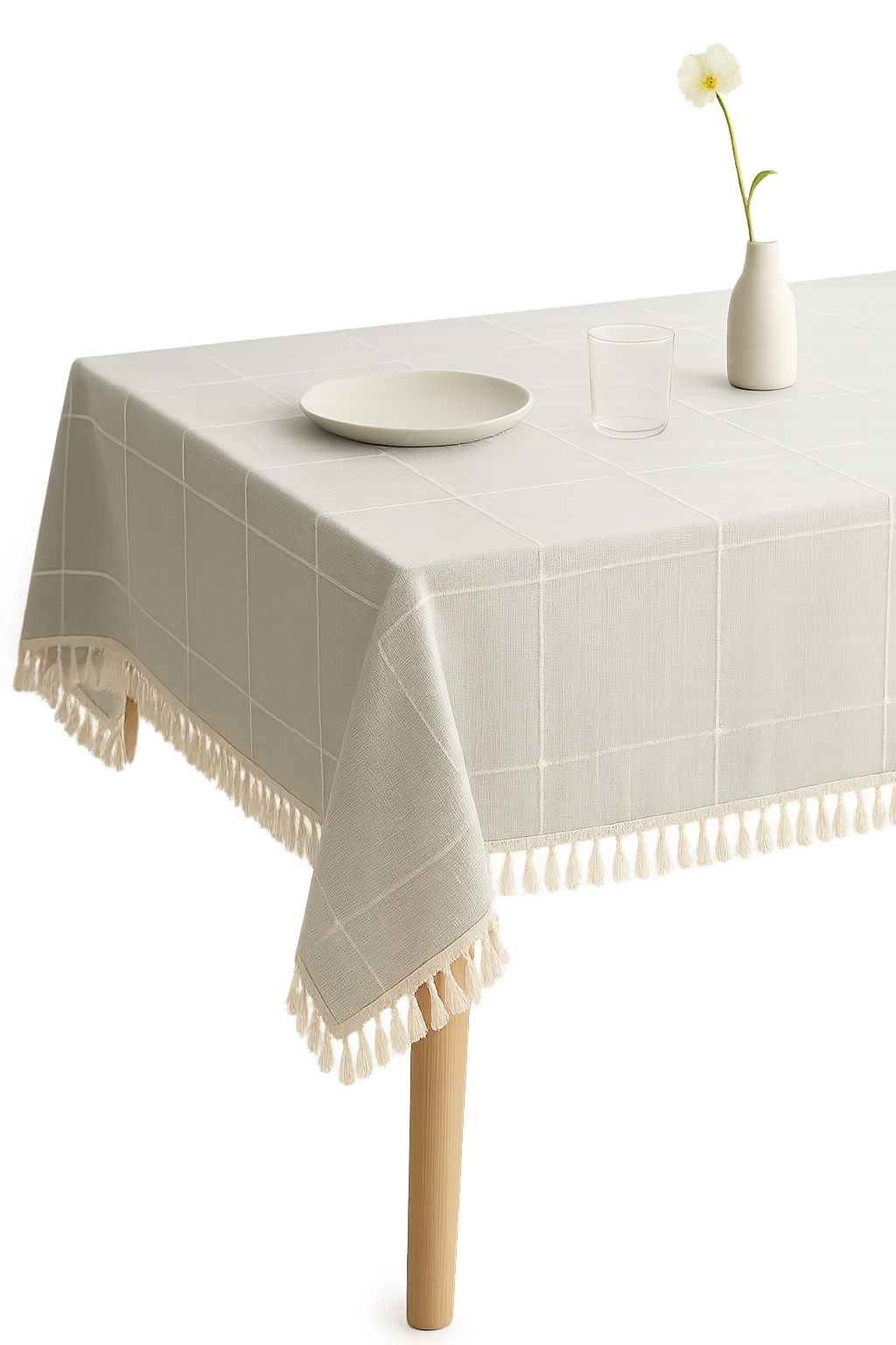Nappe moderne rayée imperméable polyester coton pour table - vue 2 sur 2