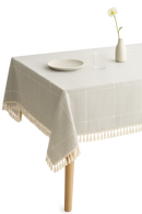 Nappe moderne rayée imperméable polyester coton pour table