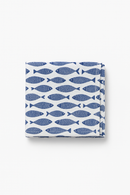 Nappe motif poissons style marin coton polyester repas famille