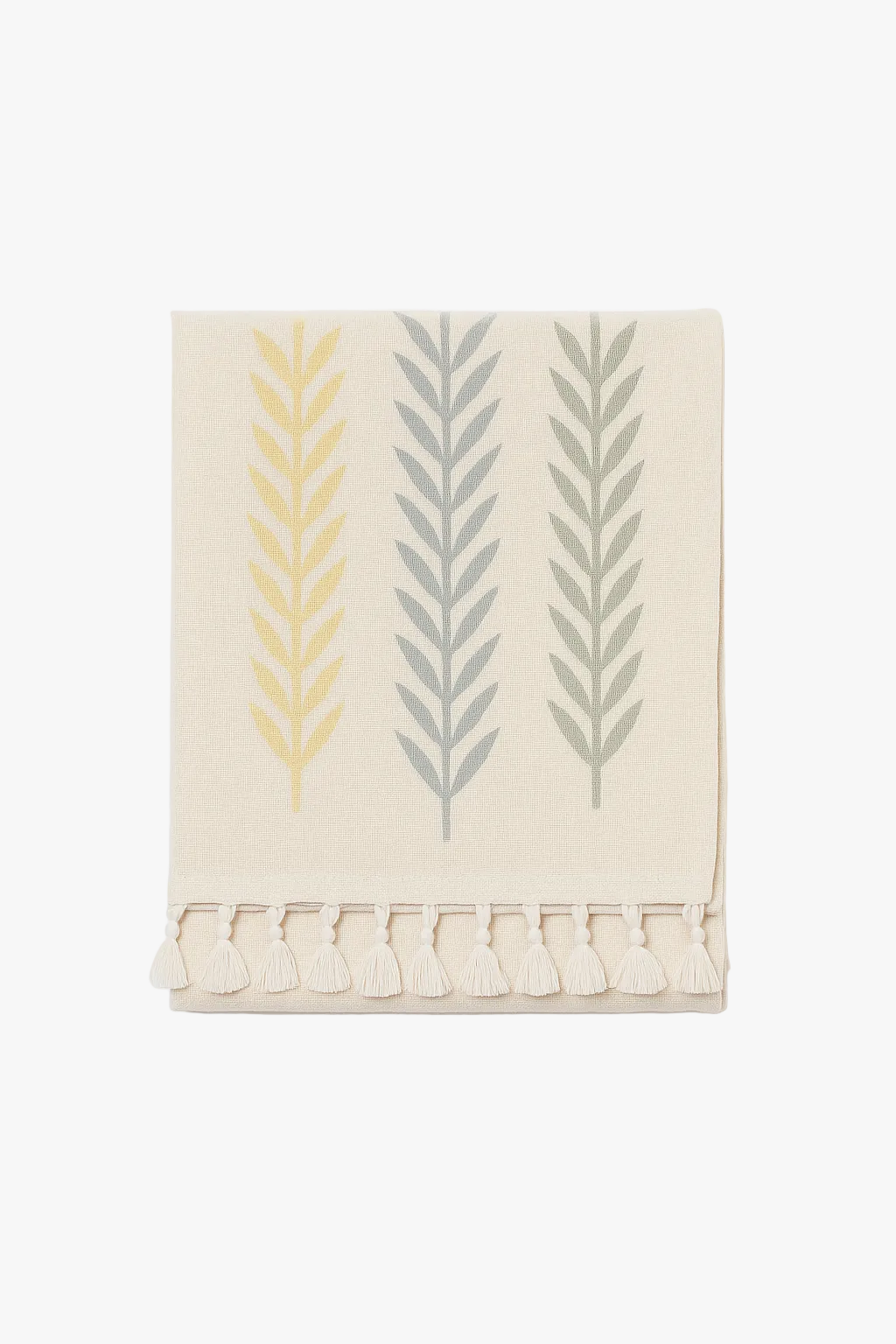 Nappe rustique brodée motif feuilles de café imperméable