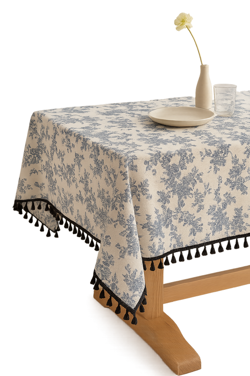 Nappe style champetre motifs floraux table maison - vue 2 sur 2