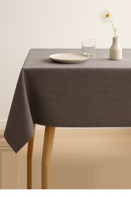 Nappe table japonaise unie polyester lavable élégante maison - vue 2 sur 2