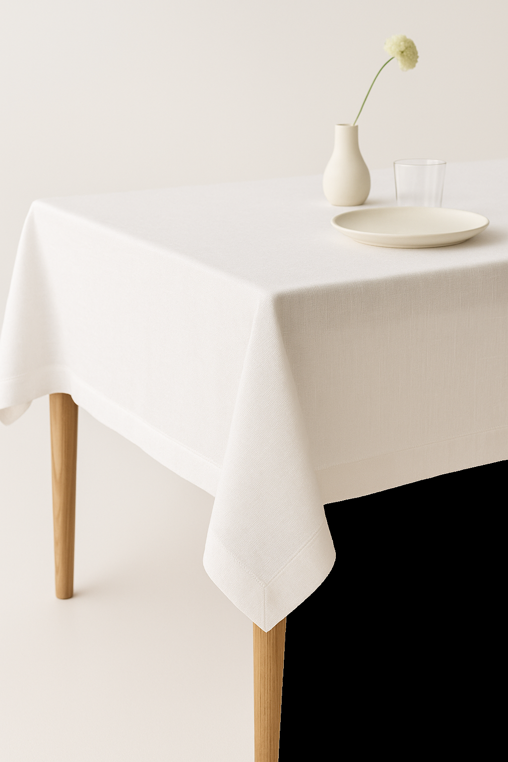Nappe unie coton lin impermeable pour table repas - vue 2 sur 2