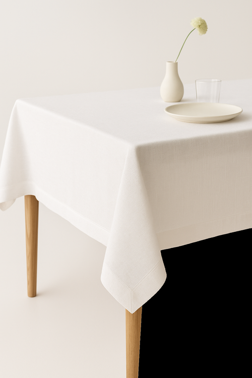 Nappe unie coton lin impermeable pour table repas - vue 2 sur 2