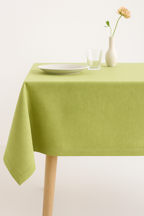 Nappe unie coton lin imperméable style naturel table - vue 2 sur 2