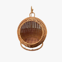 nid suspendu en imitation rotin pour chat et rangement