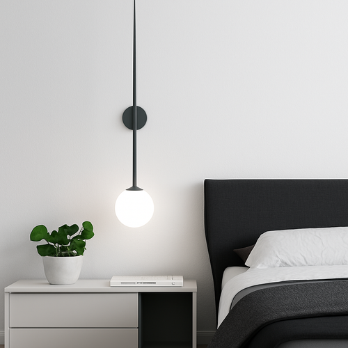 Nordic Denmark Glass Ball Wall Lamp Sconce Light Fixture - vue 3 sur 8