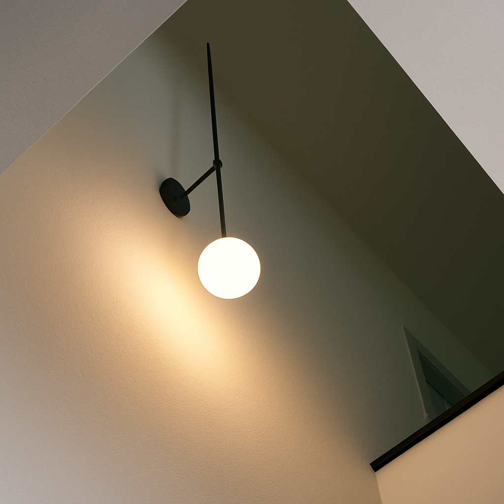 Nordic Denmark Glass Ball Wall Lamp Sconce Light Fixture - vue 3 sur 8