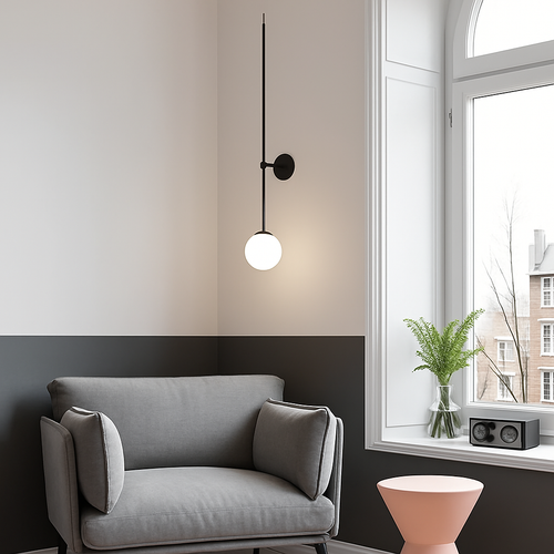 Nordic Denmark Glass Ball Wall Lamp Sconce Light Fixture - vue 5 sur 8