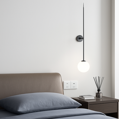 Nordic Denmark Glass Ball Wall Lamp Sconce Light Fixture - vue 6 sur 8