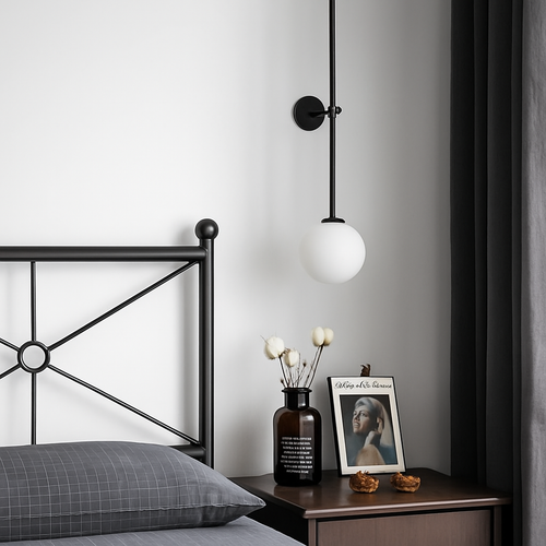 Nordic Denmark Glass Ball Wall Lamp Sconce Light Fixture - vue 7 sur 8