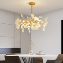 Nordique feuille de gingko LED lustre moderne cuisine salon chambre salle à manger rond intérieur loft plafond suspension