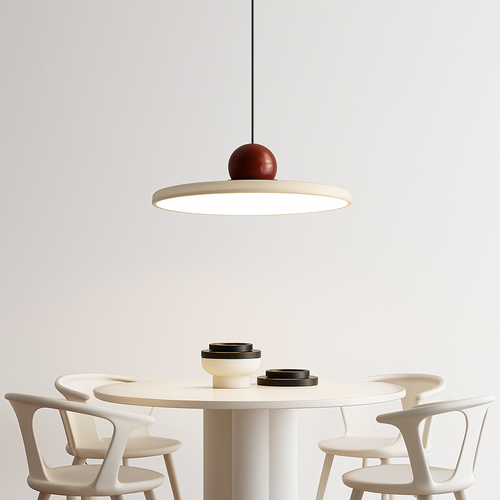 Nordique LED Suspension Lumière Crème Vent Soucoupe Volante Lampes Pour Salon Chambre Chevets Restaurant Hôtel Éclairage Intérieur - vue 6 sur 18