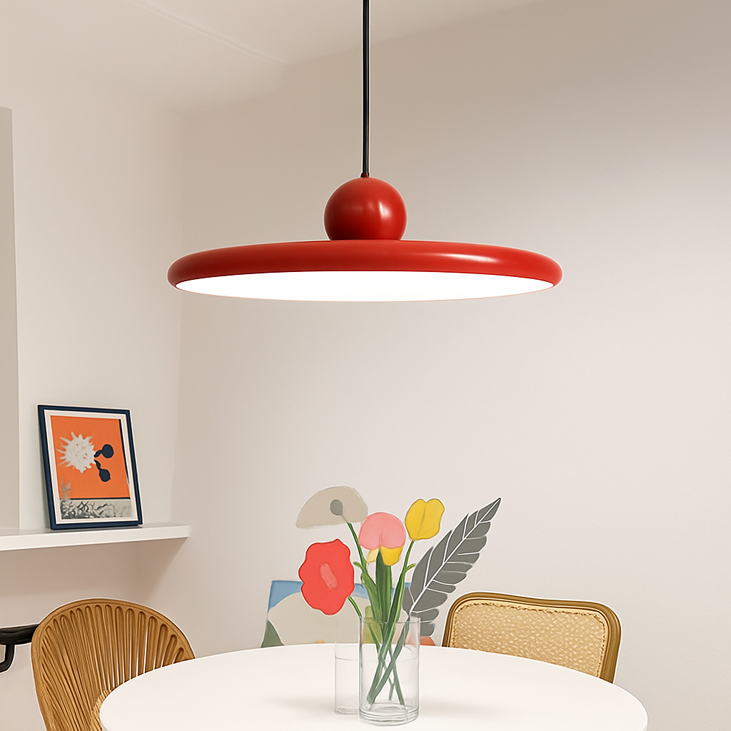 Nordique LED Suspension Lumière Crème Vent Soucoupe Volante Lampes Pour Salon Chambre Chevets Restaurant Hôtel Éclairage Intérieur - vue 6 sur 18