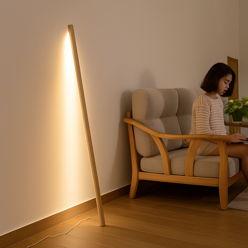 Nordique noir noyer frêne européen rester contre mur lampadaire Design chambre chevet salon canapé LED lampe d'ambiance - vue 2 sur 6