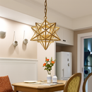 Nordique plein cuivre Art étoile verre suspension lampe géométrique rétro Bronze décor à la maison bars café allée suspendus luminaires