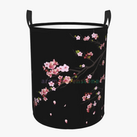 panier à linge rond en forme de branche de sakura pour rangement