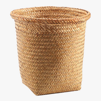 panier poubelle en osier pour rangement et déchets