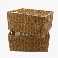 panier rectangulaire en rotin pour rangement divers