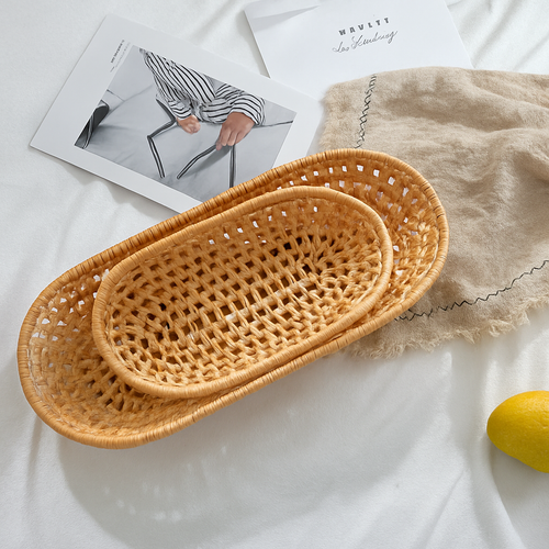 panier tissé à la main pour rangement de pain et fruits - vue 2 sur 10