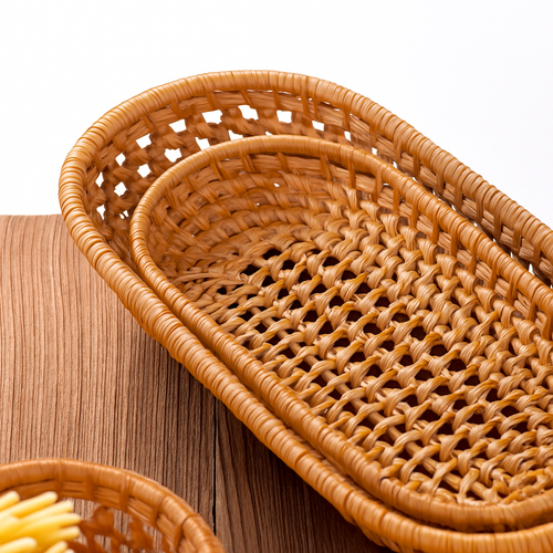 panier tissé à la main pour rangement de pain et fruits - vue 7 sur 10