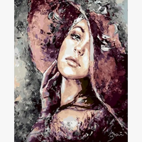 peinture par numéro portrait fille bricolage art décoratif à offrir