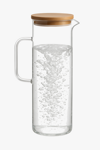 Pichet a eau verre couvercle bambou poignée 17l