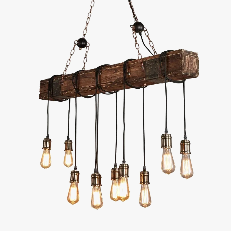 Lustre LED rétro industriels antiques LOFT Bar Vintage Art bois E27