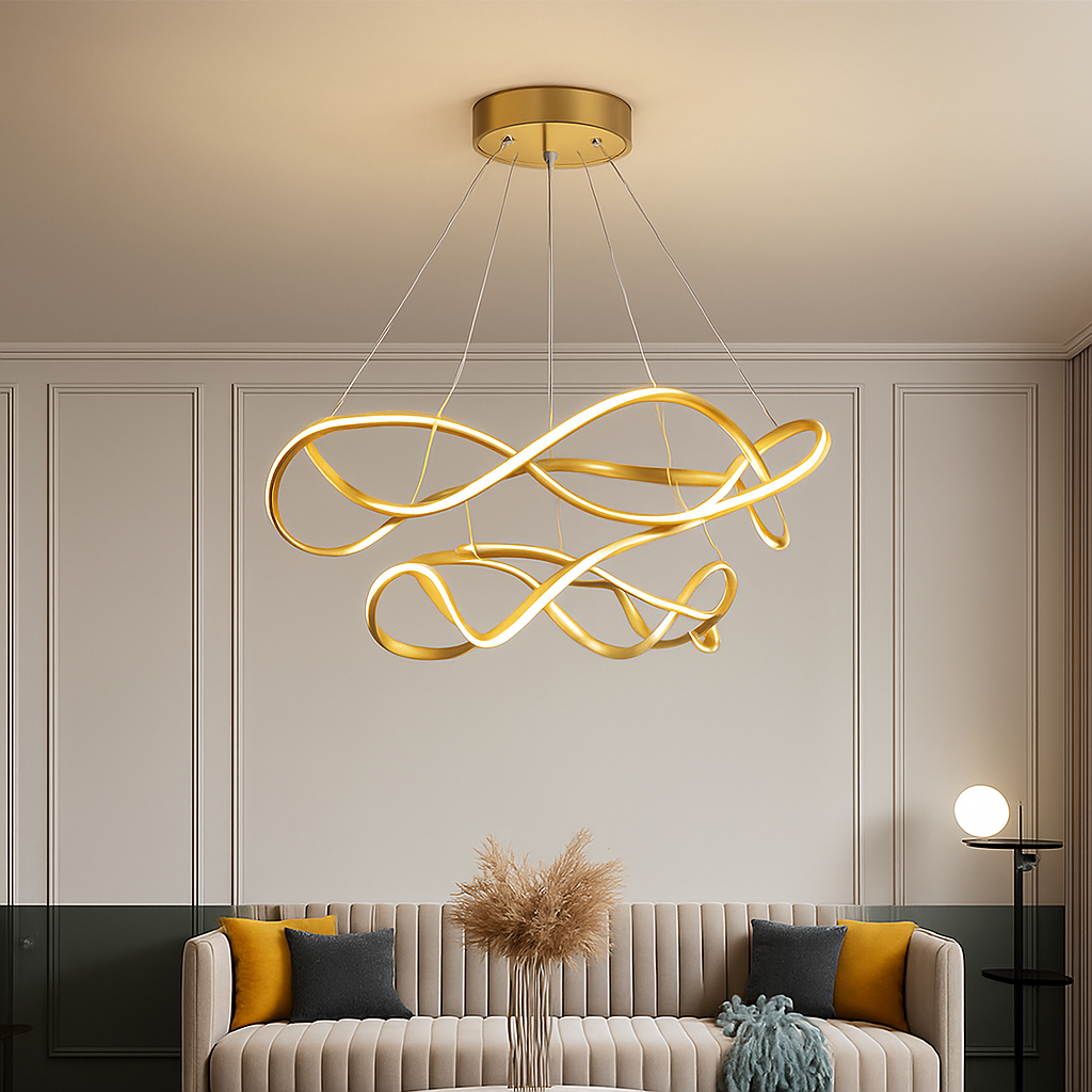 Plafond moderne à LEDs Lampe Lustre Pour Salon Hall Restaurant Chambre Suspension Lumière Décor Intérieur Luminaire Lustre - vue 5 sur 18