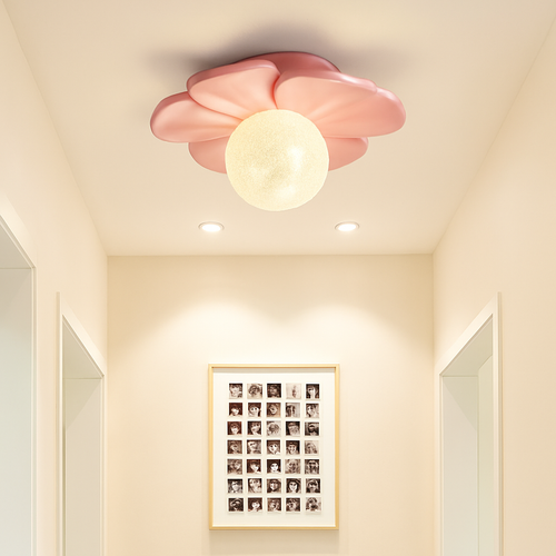 plafonnier 3d en forme de lune fleur en résine décorative - vue 4 sur 10